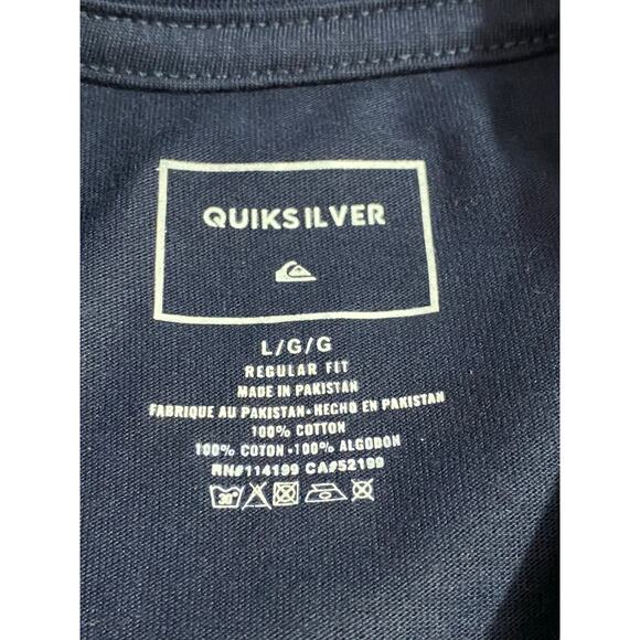 Quiksilver Logo Graphic T-Shirt Men’s Size Large White 100% Cotton Surf Skate - Picture 6 of 10
